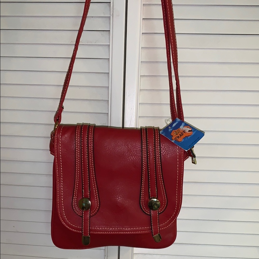 Traffic vintage Crossbody Bag with Gold Accents nwt - Picture 4 of 10